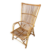Grand fauteuil en rotin vintage