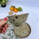 Pyrite stoneware cup and saucer set