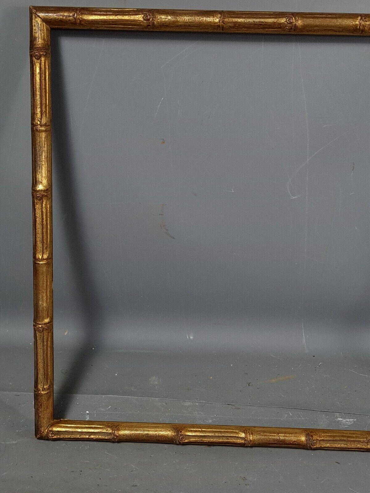 Old frame way bamboo gilded wood gold leaf 45x38 foliage 43x36 cm SB2