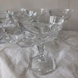 Set of 6 crystal champagne cups