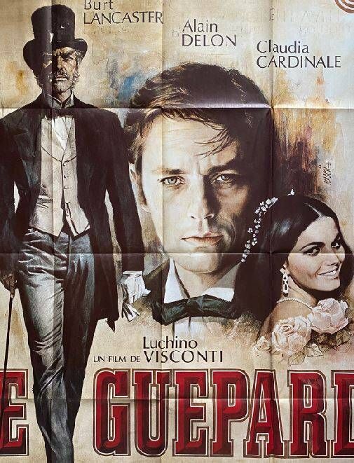 Cinema poster "The Cheetah" Alain Delon, Claudia Cardinale 120x160cm 70's