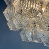 Venetian chandelier in colorless Murano glass, circa 1970