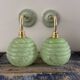 Paire d’appliques Art déco vert pastel