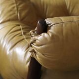 Percival Lafer MP-81 lounge chairs in yellow leather, Brazil 1970s