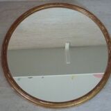 Miroir ovale bois doré ancien