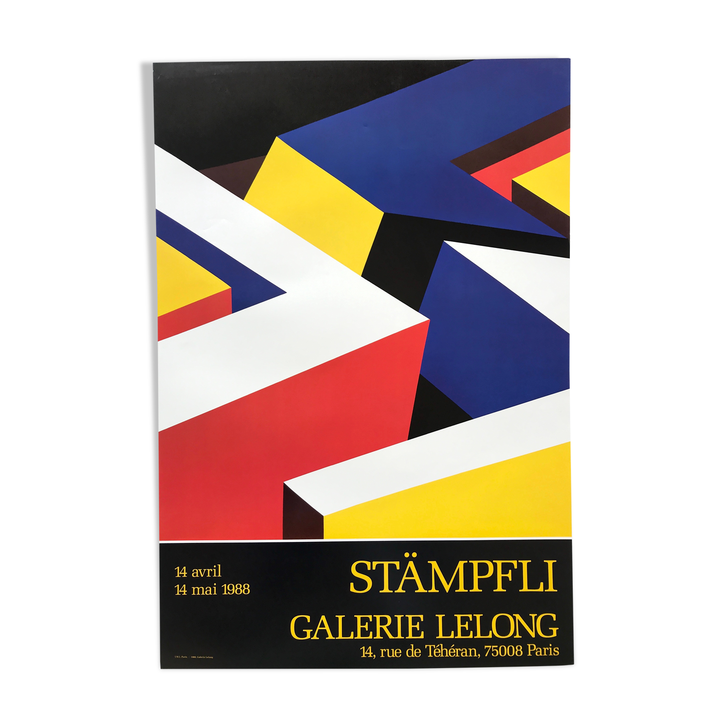 Original exhibition poster by Peter STÄMPFLI, Galerie Lelong, 1988