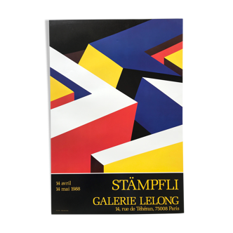 Original exhibition poster by Peter STÄMPFLI, Galerie Lelong, 1988