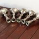 Set of 5 silver metal candle holders