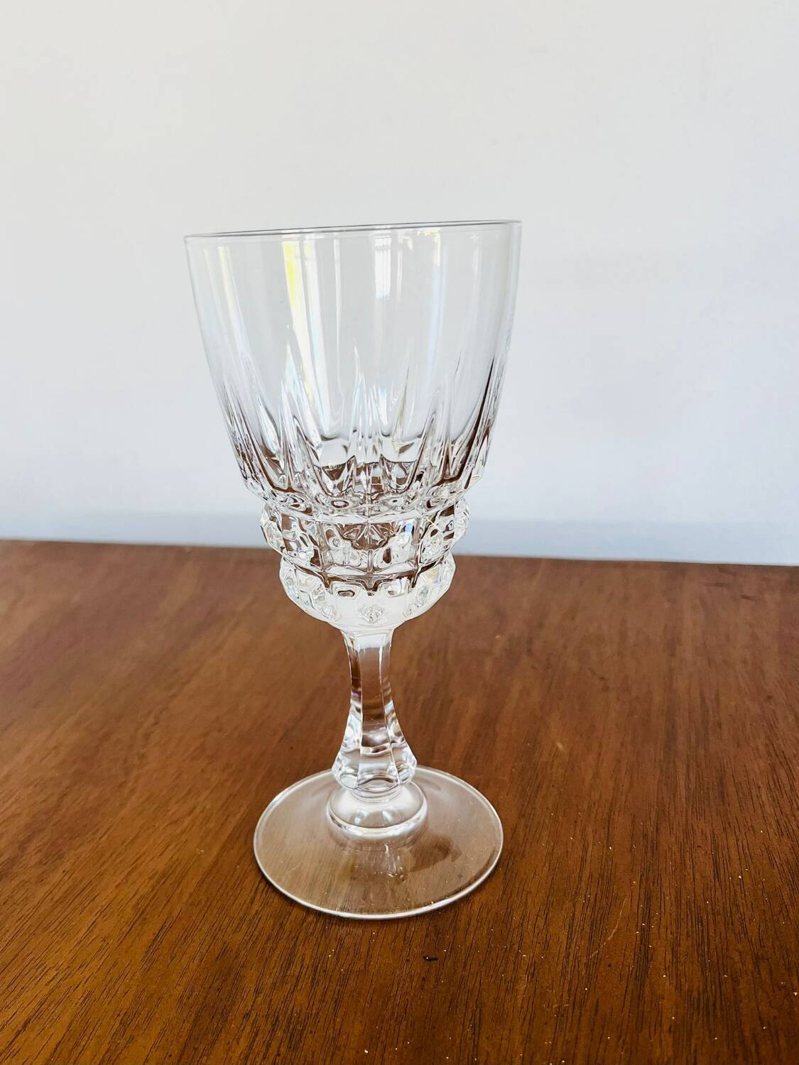 8 crystal d'arques pompadour wine or water glasses from the 1990s