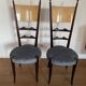 Set of four Italian Mid-Century Modern High Back dining chairs by Aldo Tura