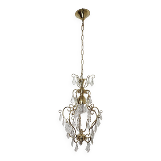 Plafonnier en cristal. Espagne, années 1950.