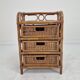 Italian Rattan and Wicker Three-Drawer Chest, 1970s