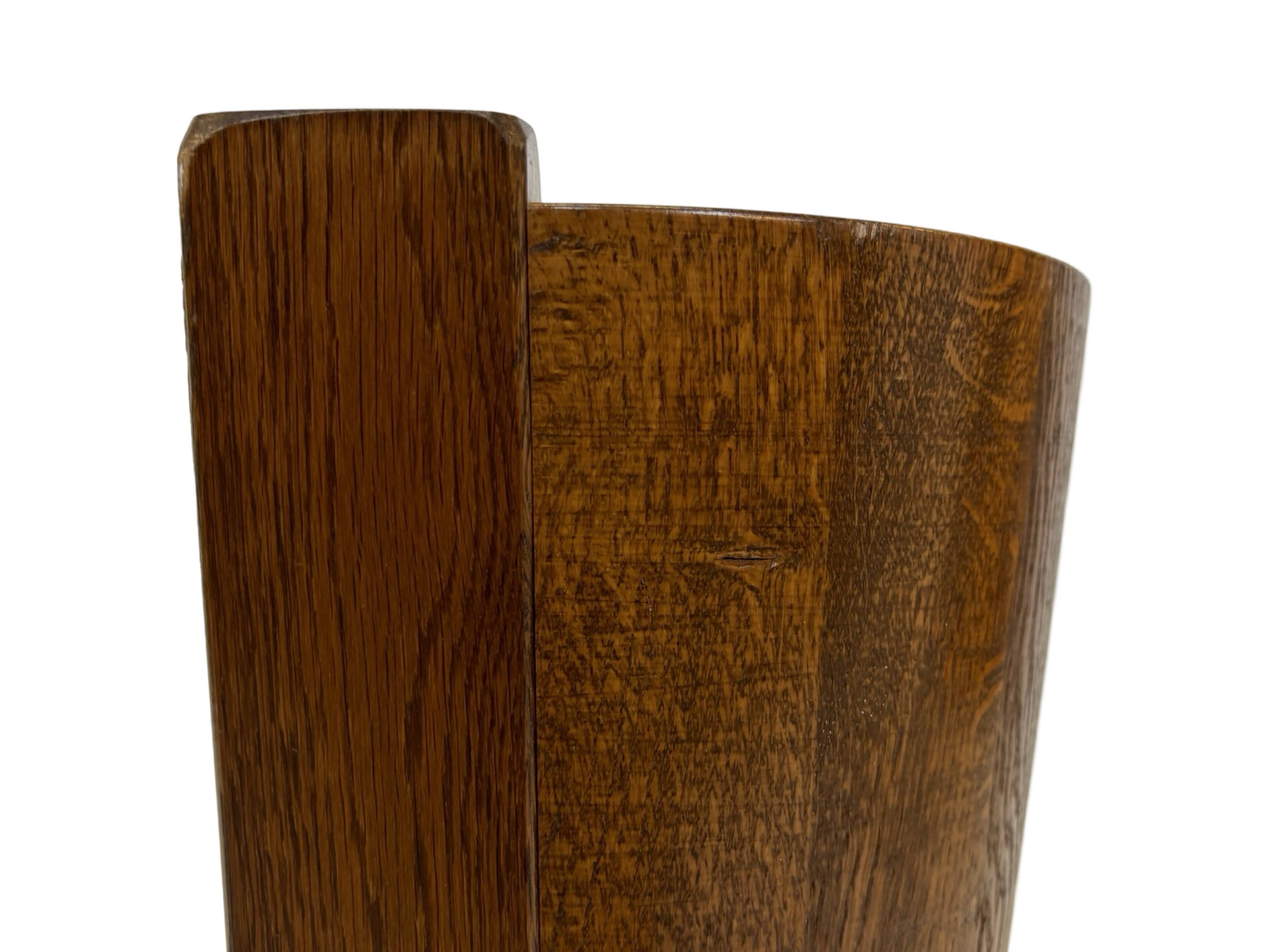 Vintage dark oak umbrella stand basket storage design 60s minimalist design