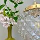 Vintage diamond-point glass globe pendant light