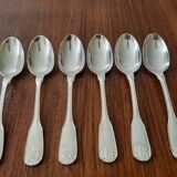Set of 6 small silver metal spoons