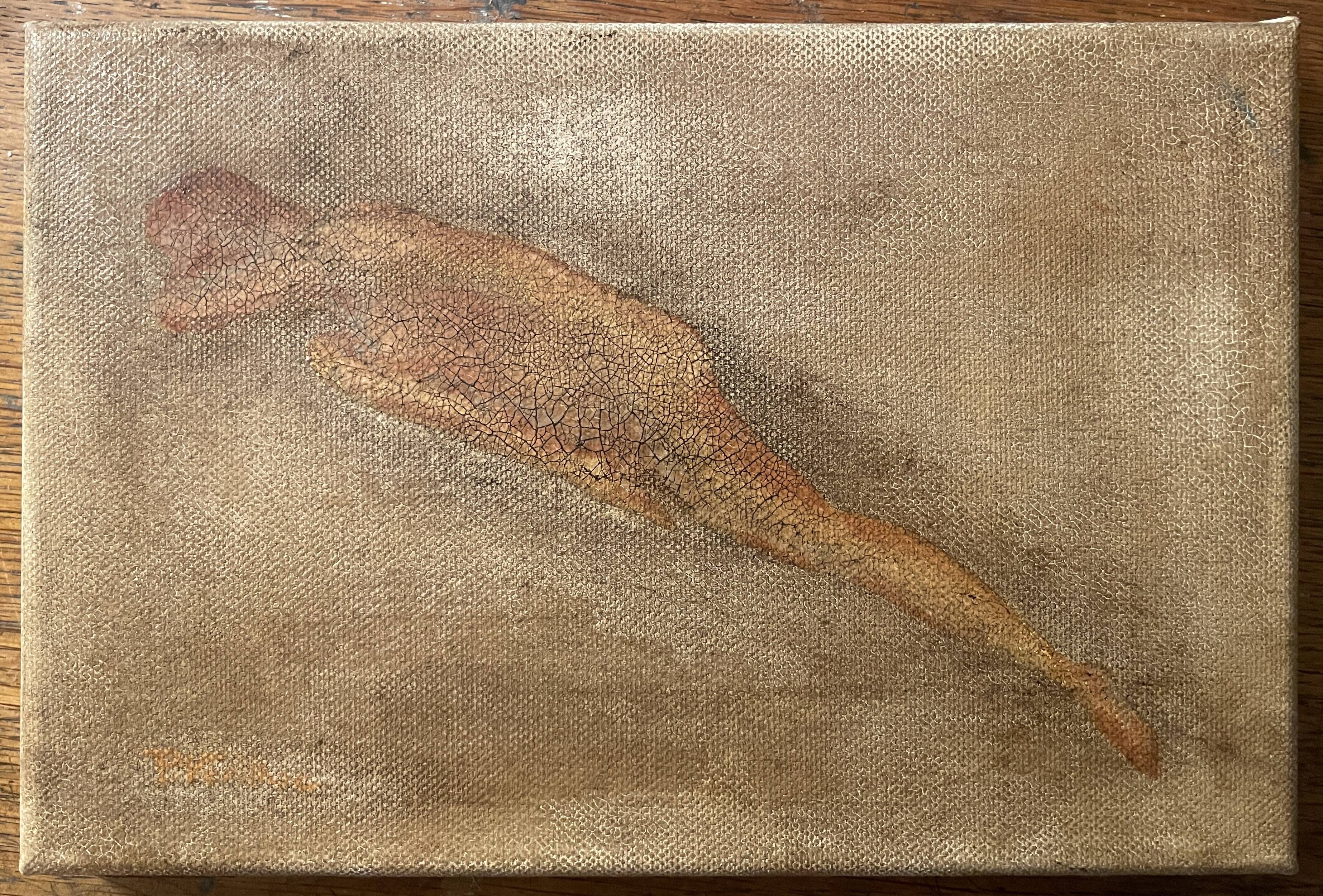 Signed oil on canvas painting "woman lying on her stomach"