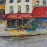 Georges Wolinski, View of Paris, oil on panel, 1982, framed