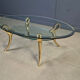 Table basse en laiton et en verre, années 1970