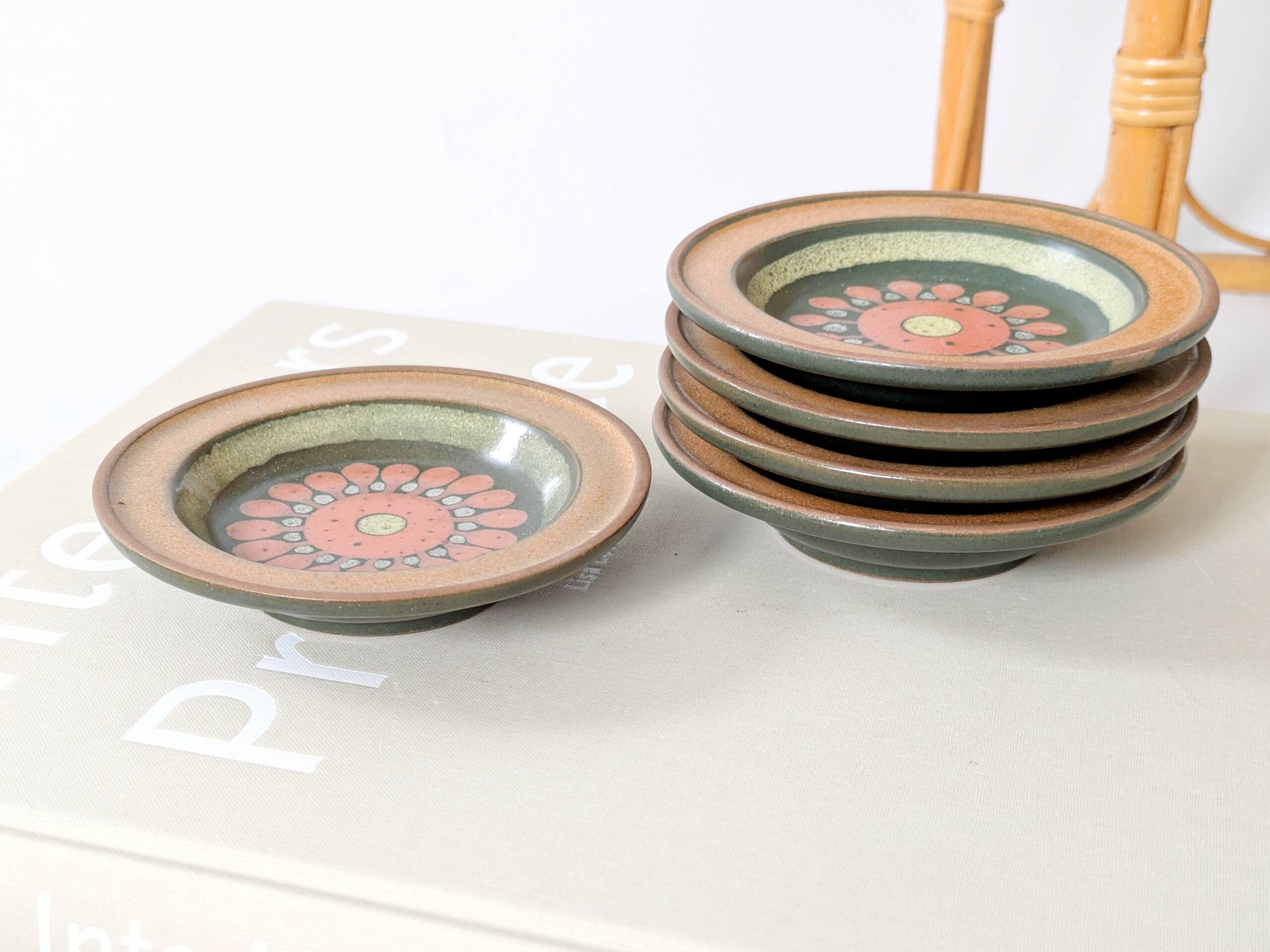 Set of 5 KMK ceramic coasters, West Germany, 1960s