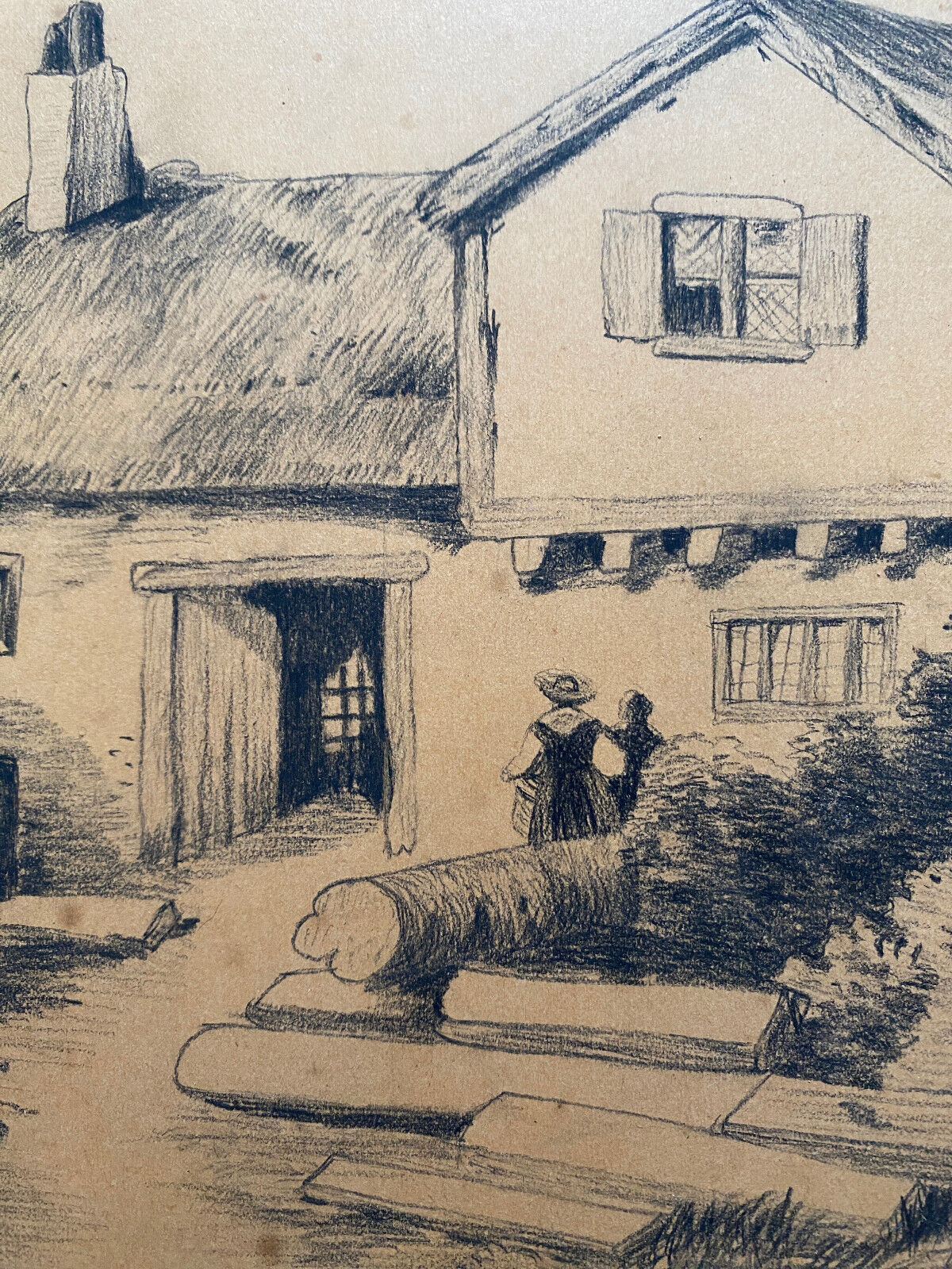 Pair of original drawings by Alice Gendreau dated 1908 "Alpine Landscapes"