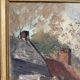 Huile sur toile enfants devant le portail
