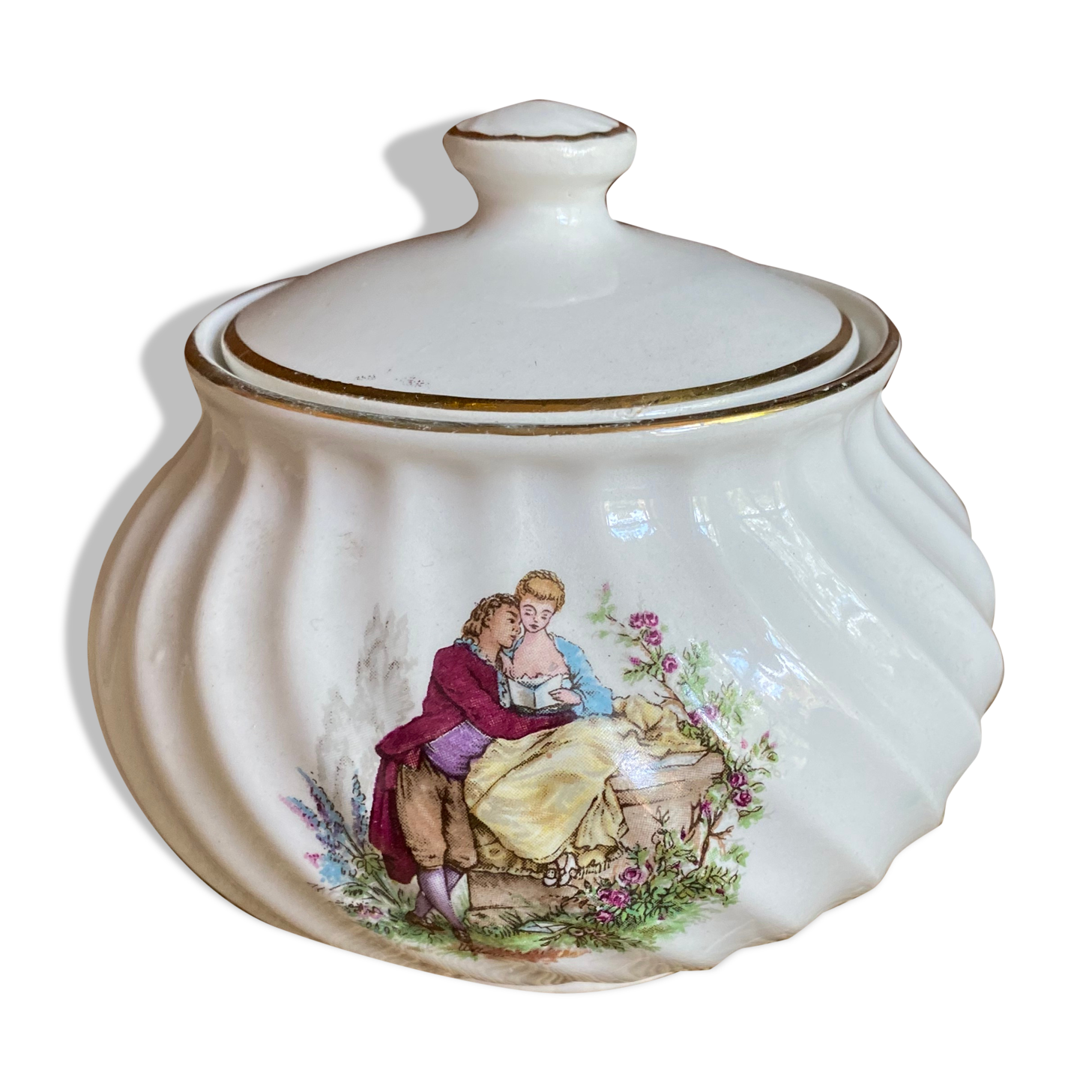 French earthenware sugar from Luneville romantic décor