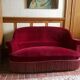 Toad red velvet sofa