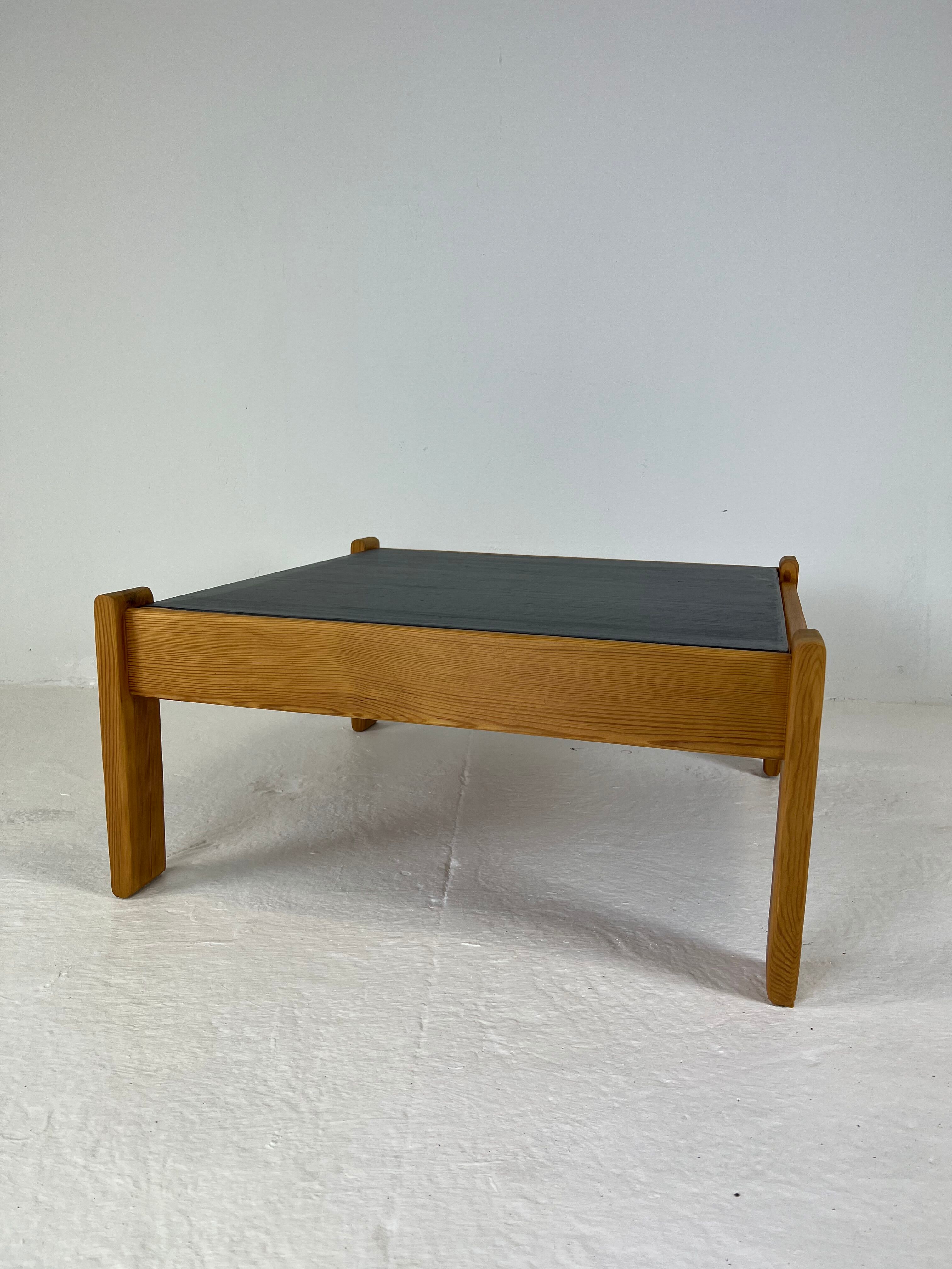 Modernist two-sided beech coffee table, 70s