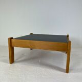 Modernist two-sided beech coffee table, 70s
