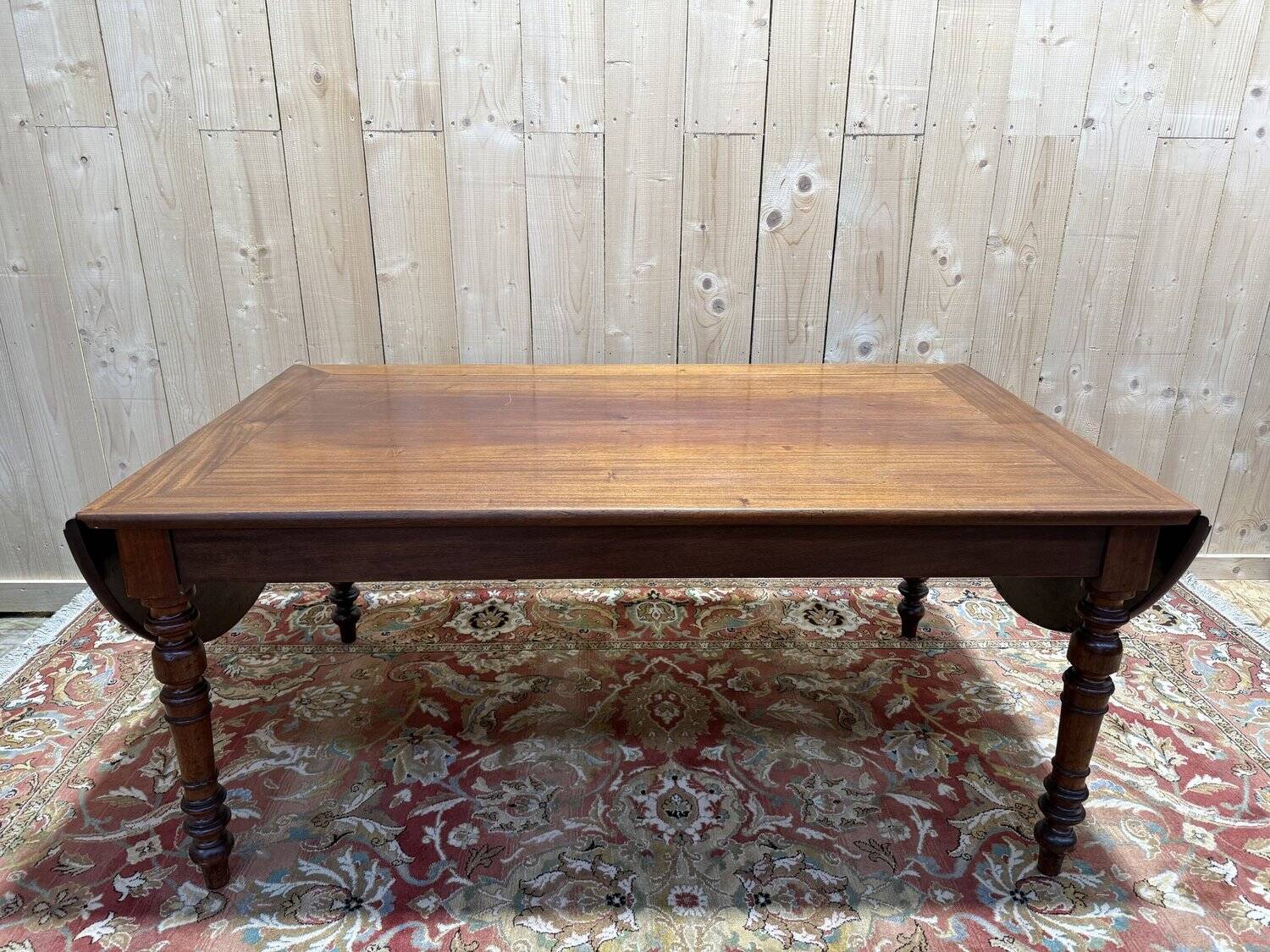 Louis Philippe mahogany farm table with flaps