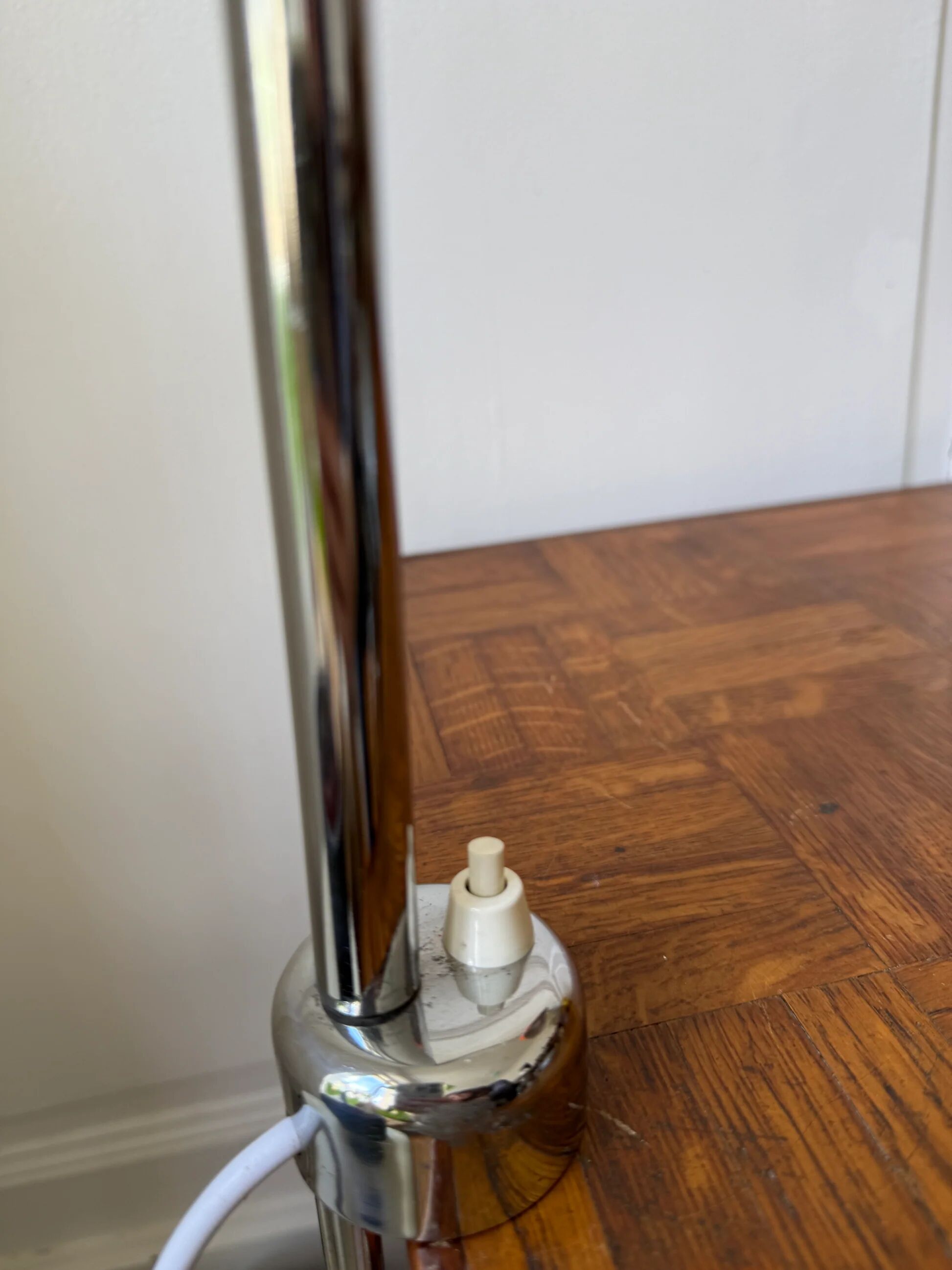 Orange workshop lamp with a clamp – 1970s