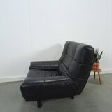Vintage zwart leren fauteuil