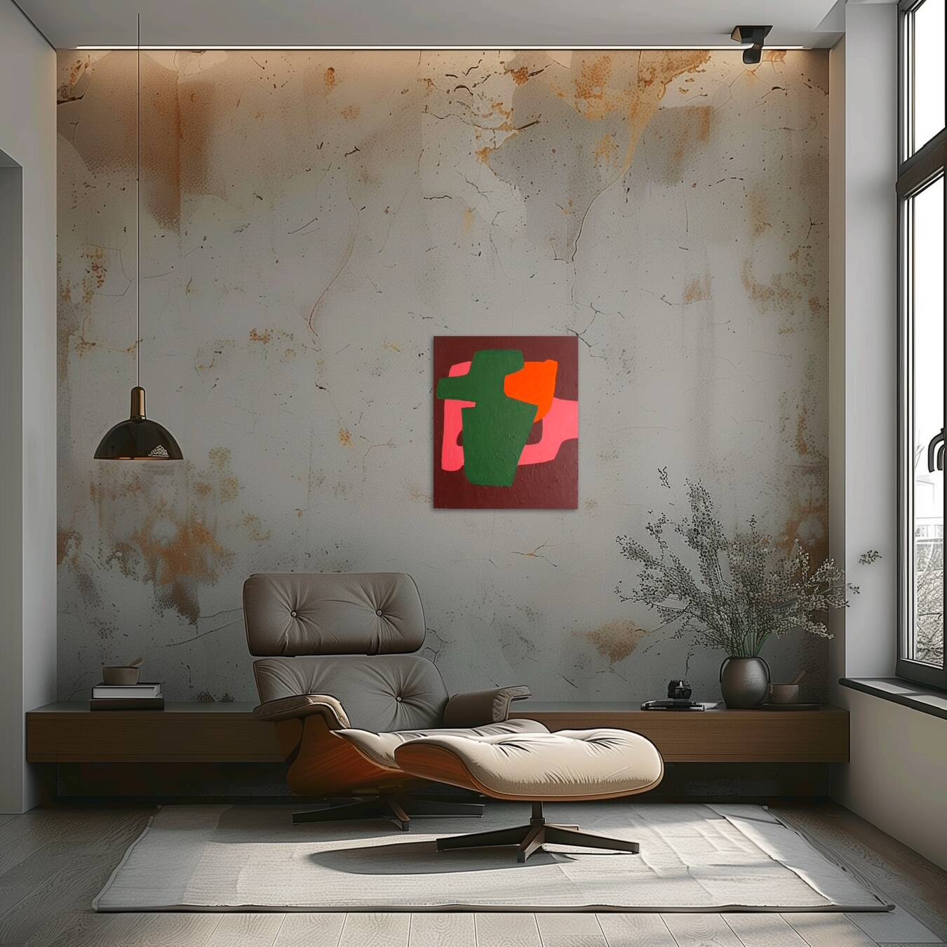 Colorful abstract on canvas "brick" 55x45cm by Bodasca