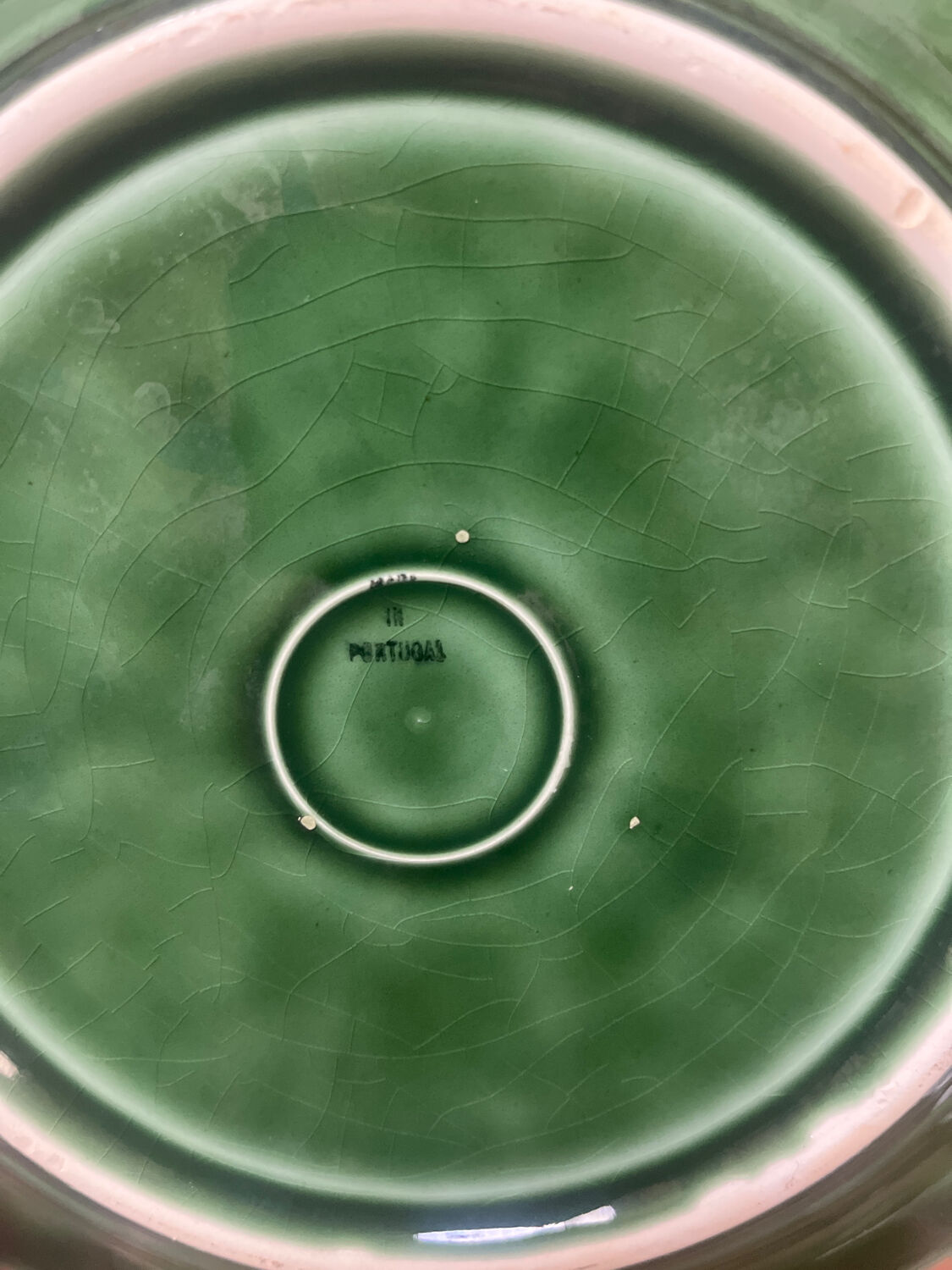 Vintage cabbage barbotine plates