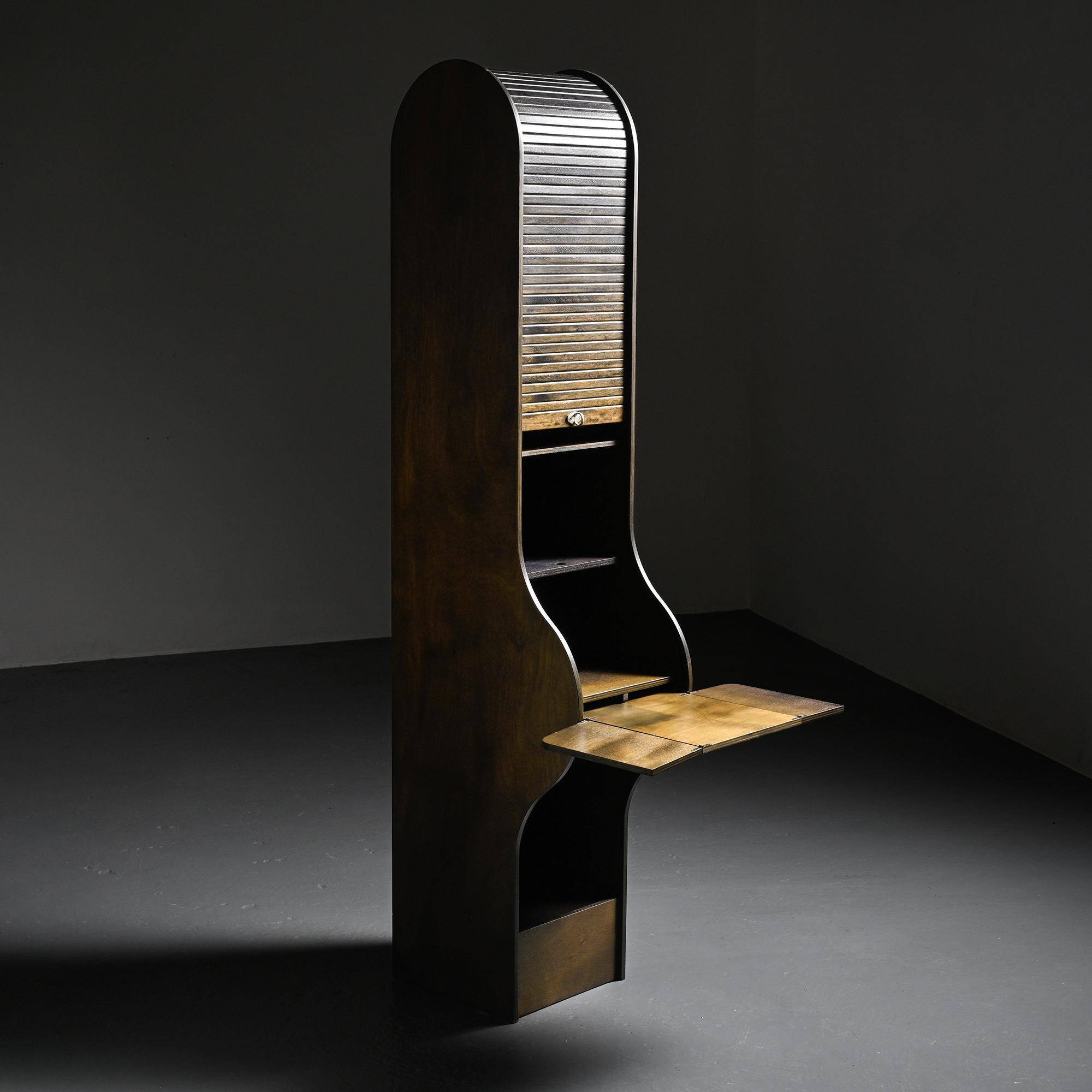 Jalousie secretary 5822 by Klaus Vogt for Thut Möbel, circa 1970.