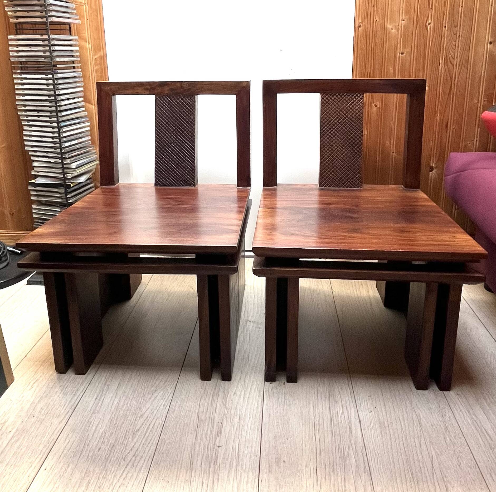 Set of wooden chairs