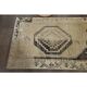 1970s Turkish Oushak handmade wool cotton beige runner rug 96x331