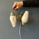 Mid-century opaline glass wall lamp