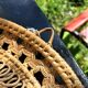 Oval rattan mirror