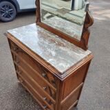 Commode coiffeuse marbre glace bizautee annee 1950