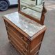 Commode coiffeuse marbre glace bizautee annee 1950
