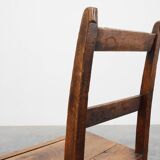 Antique oak late 19th century oak side chair, Belgium