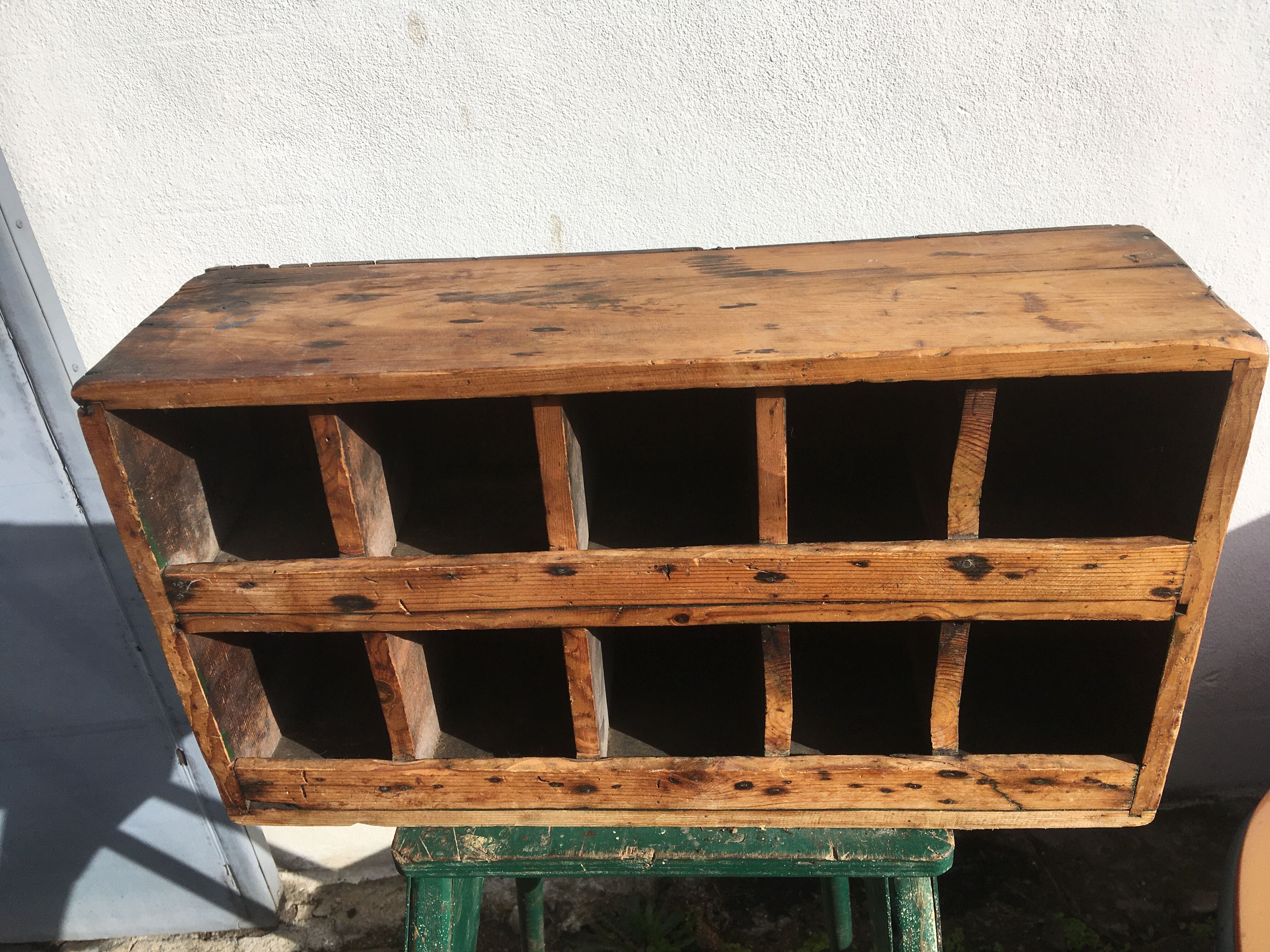 Vintage workshop locker in fir wood
