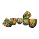 Set of 6 blown glass glasses with Murano murrine.