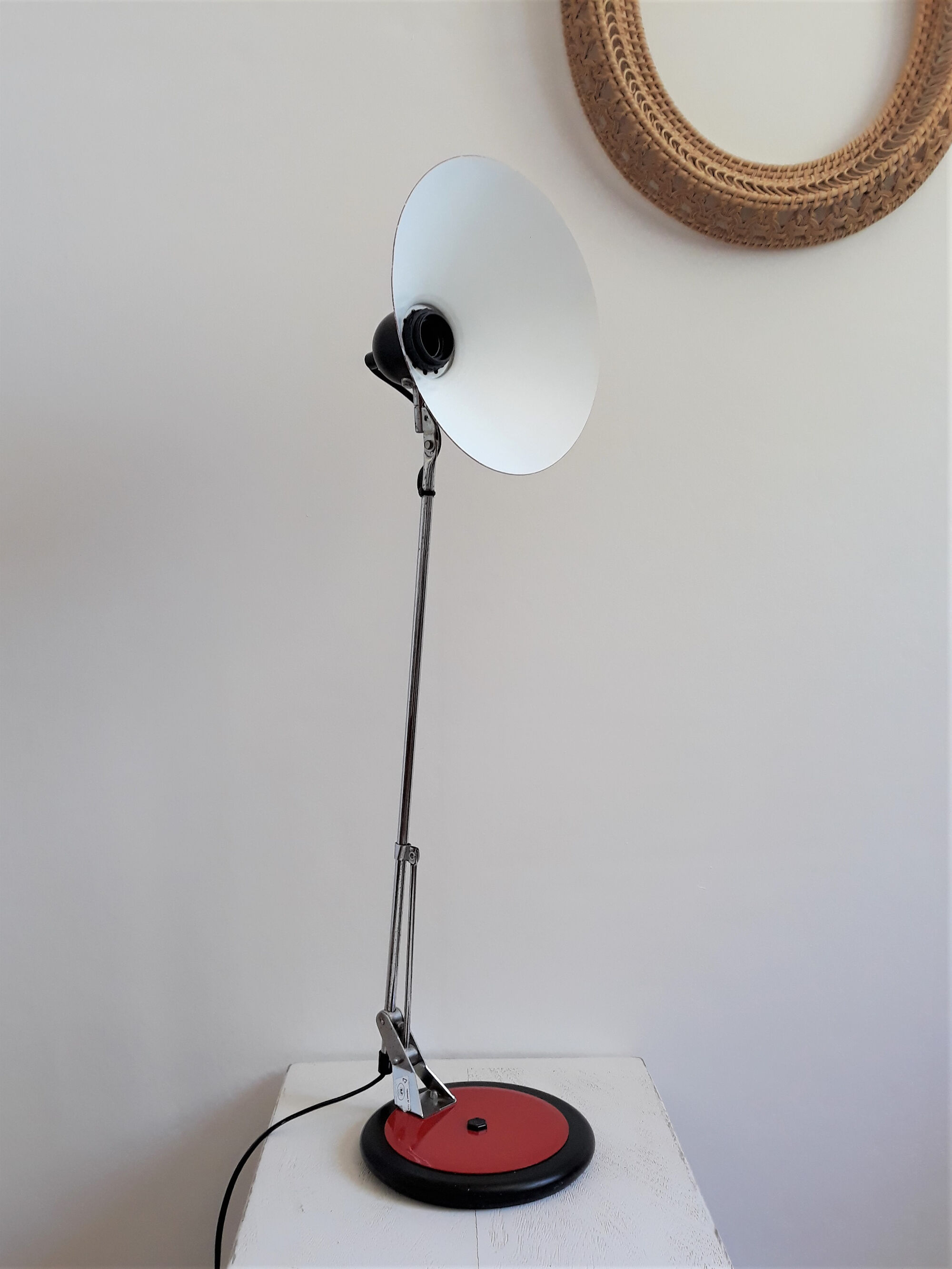 Large vintage lamp Aluminor Rouge