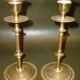 Pair of gilded brass candlesticks