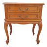 Table de chevet bois massif style régence, 2 tiroirs, rustique rétro chic