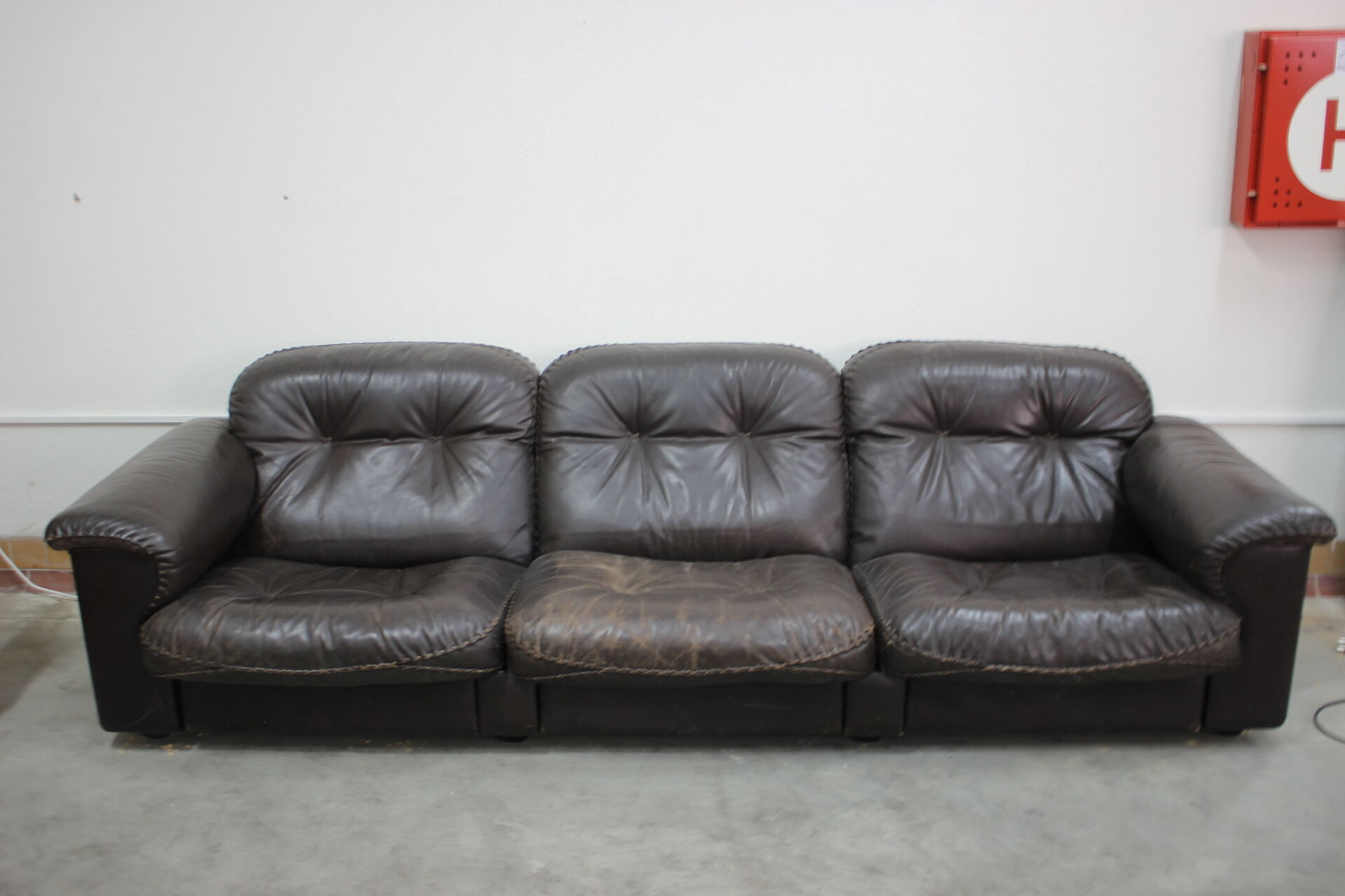 1970s  De Sede Adjustable Brown Leather 3-Seater Sofa  DS-110 James Bond