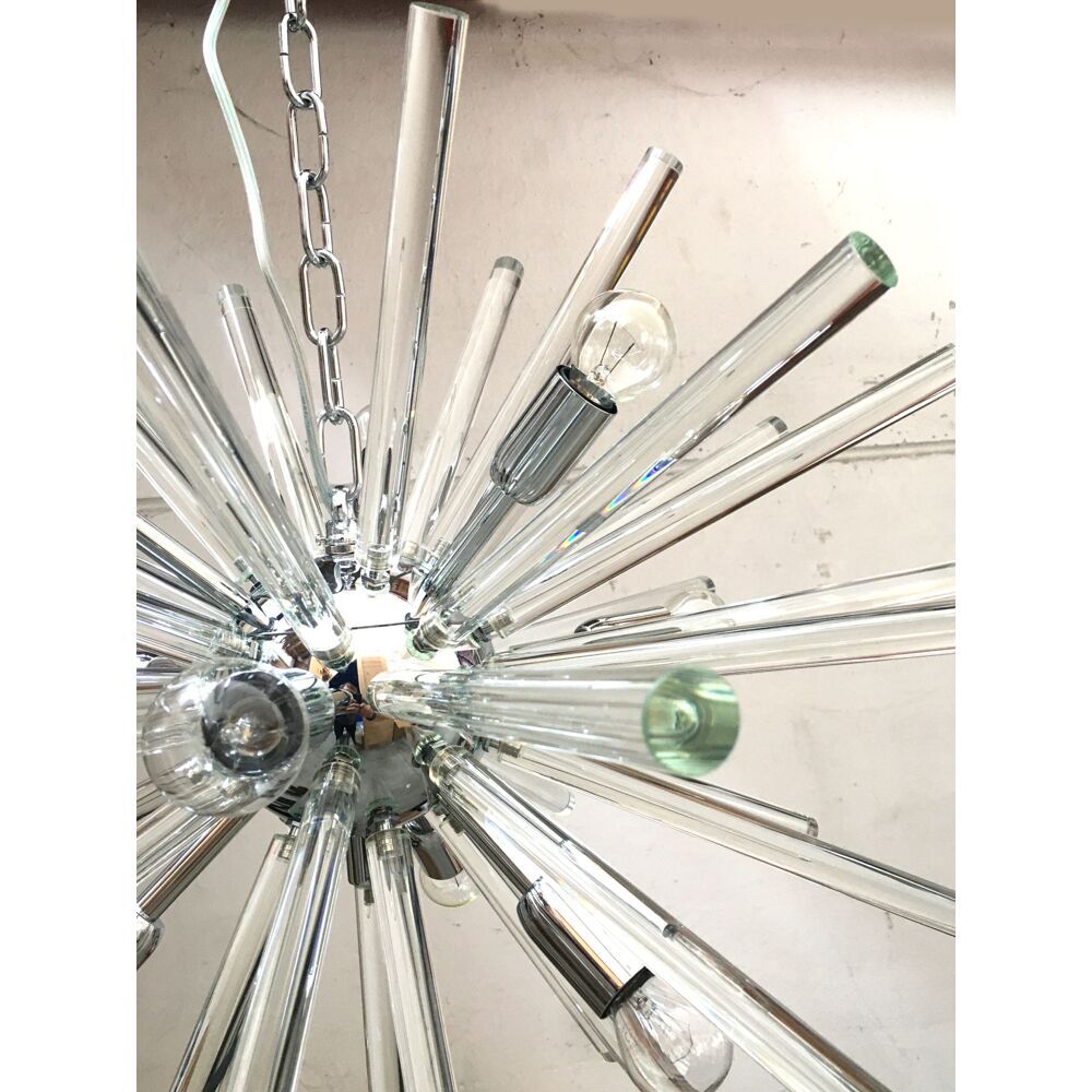 Round Triedro Murano glass chandelier
