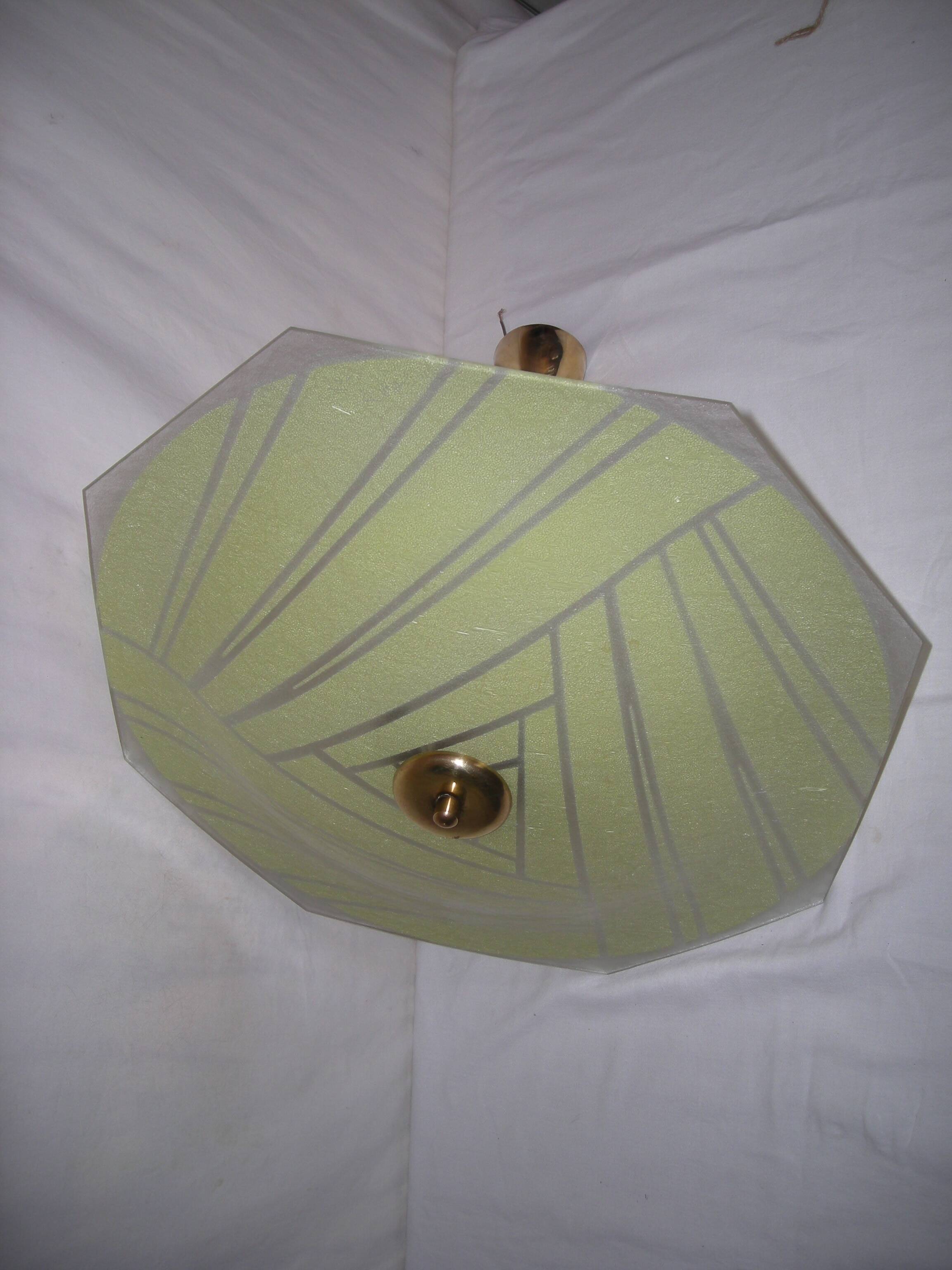 Loys Luchat art deco chandelier from the 1930s